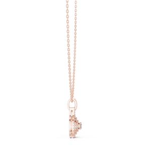 Collar con Colgante de Diamantes Cultivados en Laboratorio con Corte Cojín, Chapado en Oro Rosa de 18K, Diseño de Múltiples Haloes - Product Image 3