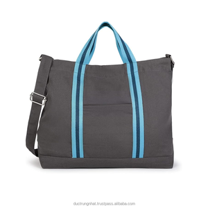 Sacs fourre-tout pour femmes en gros bon marché d'usine sac en toile de coton avec fermeture éclair sacs à bandoulière vintage pour femmes du collège pour le shopping de voyage - Product Image 6