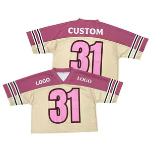 Custom Green V-Neck Football Jersey Short Sleeve Number 31 Silk Screen Printed Breathable Mesh Moisture Wicking 100% Polyester - Product Image 3