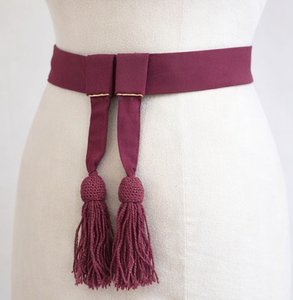 Ceinture de taille rouge cramoisi avec pompons, style cérémonial haut de gamme, ceinture d'épaule et de taille pour robe de cérémonie, accessoires d'uniforme - Product Image 4