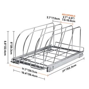 Adjustable Wire Divi Pan Pot <b>Rack</b> Expandable Pull Out Cabinet Organizer for Cookie Sheet <b>Baking</b> Pans Tray Organization - Product Image 5