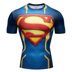 Camiseta térmica deportiva para hombre, camisa de compresión, ajustada, parte trasera de cobre