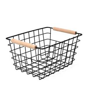 Étagère de rangement de cuisine moderne à 2 niveaux en métal blanc avec poignée en bois, support de comptoir à double niveau pour pots à épices et fruits - Product Image 4