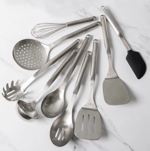 Cuchara de cocina de acero inoxidable de alta calidad, ecológica y utensilios de cocina plateados, espátula volteadora, muy vendida. - Product Image 4