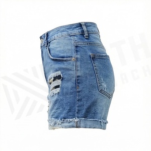 Casual Style Womens <b>Denim</b> Shorts Plain Simple Premium Quality <b>Material</b> Breathable Quick Dry Fashion Trendy Summer Outfit - Product Image 3