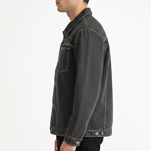 Wholesale Affordable Price Oversize Fit Turn Dowm Collar <b>Denim</b> <b>Jacket</b> For Men Fashionable Breathable Hip Hop Style Jeans <b>Jacket</b> - Product Image 5