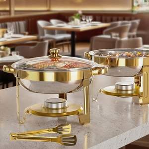 Réchaud de buffet rond, équipement de banquet, chauffe-plats professionnel, plat de service pour la restauration, réchaud de buffet en acier inoxydable - Product Image 4