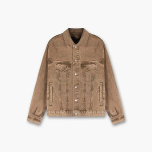 2026 Veste en jean d'hiver unisexe de luxe personnalisée pour hommes, coupe ajustée, col rabattu, coupe-vent, respirante, style streetwear, vente en gros - Product Image 6