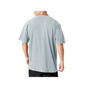 T-shirt décontracté à manches courtes et col rond pour homme, coupe ajustée, couleur unie, 100 % coton, séchage rapide, respirant, avec logo frontal, noir - Product Image 2