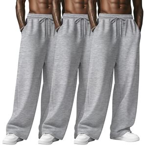 Pantalon de survêtement ample pour homme, bas de tenue athlétique, coupe confortable pour le sport, la gym, l'entraînement, en molleton de coton - Product Image 4