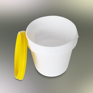 Seau cylindrique blanc en plastique PP avec couvercle jaune, non toxique, inodore, vide, pour le stockage et le transport - Product Image 5
