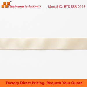 Ruban satin uni 12 mm blanc cassé beige clair, vente directe usine, 10 rouleaux x 8 mètres pour décoration de meubles, livres d'échantillons, vente en gros - Product Image 6