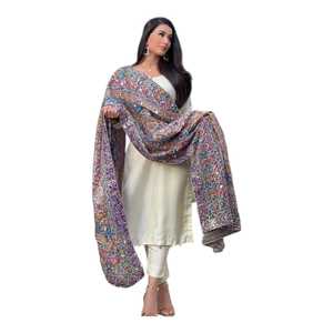Elegante chal Rabari de seda étnica hecho a mano con bordado a mano y trabajo con espejos para mujer - Product Image 1
