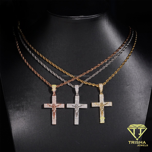 สร้อยคอจี้รูปกางเขนฮิปฮอปประดับเพชรโมอิสซาไนต์ เงินแท้ 925  แบบ Iced Out เครื่องประดับทางศาสนา - Product Image 6