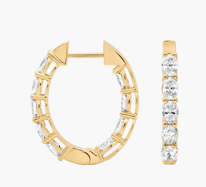 <b>Hoops</b> Earrings Diamond Earrings Gold and <b>Silver</b> Earrings Natural and Lab Grown Diamonds Earrings <b>Hoops</b> Fine Jewelry for Women - Product Image 2