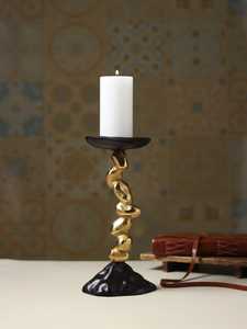 Jaffsexports Trendy Black Gold Twisted Aluminum <b>Candle</b> <b>Stick</b> Holder for Home Decoration Durable Handmade Eco-Friendly Portable - Product Image 4