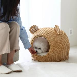 Lits pour chiens et chats en rotin Eco Farmie, accessoires de meubles pour animaux de compagnie les plus vendus, maison pour animaux en osier tressé à la main pour animaux de compagnie, chats, chiens - Product Image 5