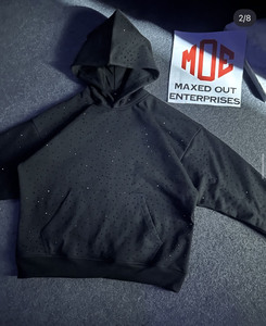 Sudadera con Capucha Personalizada Y2K para Hombre, con Pedrería en Toda la Superficie, de Felpa Gruesa, Estilo Urbano, Fabricante Personalizado al por Mayor - Product Image 6