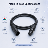 Cable de extensión de micrófono de audio balanceado XLR de 3 pines, personalizado OEM, de 1m, 2m, 3m, macho a hembra, para mezclador, altavoz, escenario, estudio.