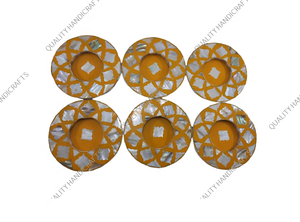 New Best Design Vintage Round Multi Color Mother of Pearl Inlay Wood 12.5cm <b>Coaster</b> Set for Home and Kitchen <b>Table</b> - Product Image 2