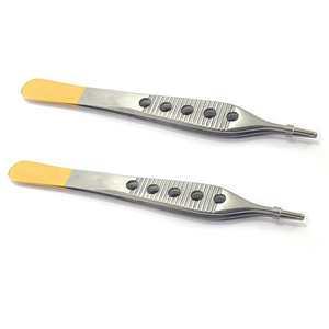 Pinzas para tejidos TC Adson 12cm 1x2 dientes, carburo de tungsteno, mango dorado, acero inoxidable, instrumentos quirúrgicos, dentales y de plástico, CE ISO - Product Image 5