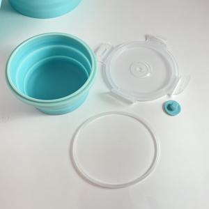 Lonchera Redonda Plegable de Silicona – Contenedor de Alimentos Ahorrador de Espacio, Hermético y de Grado Alimenticio para el Trabajo, la Escuela y Viajes - Product Image 2
