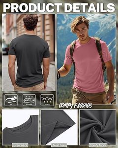 เสื้อยืดผู้ชายไซส์ใหญ่พิเศษ แพ็ค 5 ตัว แขนสั้น ผ้าฝ้าย คอกลม ทรงหลวม ใส่สบาย สำหรับฤดูร้อน - Product Image 5