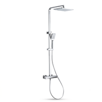 Ensemble de douche thermostatique apparent en laiton chromé poli, système de douche pour salle de bain d'hôtel, fourniture OEM de haute qualité