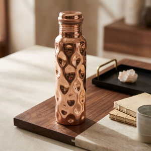 Botella de agua ecológica de 500 ml de cobre metálico puro 100% original de blossom craft india - Product Image 1