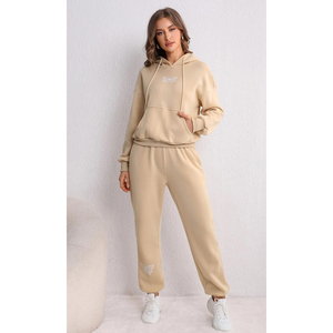 Ensemble de survêtement unisexe en coton molletonné épais, personnalisable, style streetwear, coupe oversize, avec capuche, pour la vente en gros - Product Image 2