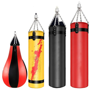 Sac de frappe lourd en cuir PU, conception durable pour l'entraînement aux arts martiaux, la boxe et le kickboxing - Sac suspendu personnalisé - Product Image 1