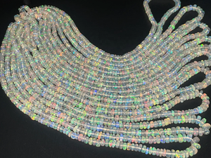 Pierres précieuses en vrac d'opale éthiopienne de haute qualité perles de rondelle lisses excellente pierre précieuse d'opale éthiopienne naturelle de feu - Product Image 4