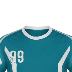 Maillot de handball sublimé bleu sarcelle et blanc pour homme, à manches courtes, en polyester, pour l'entraînement et les matchs, uniforme d'équipe, vêtements de sport - Product Image 3