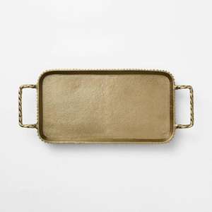 Plateau de luxe antique avec poignées, plateau de service alimentaire, accessoires de table, décoration de mariage, plateau et plat dorés, prix de gros - Product Image 5