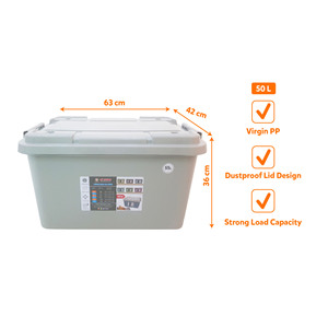 55L Thick Wall <b>Plastic</b> Storage <b>Bin</b> With Wheels Stackable Structure And High Load Capacity - Product Image 5