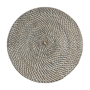 Event Rental Rattan <b>Table</b> <b>Mat</b> Hand-Made <b>Round</b> Placemat for Wedding Catering Decor Durable Woven Underplate - Product Image 1