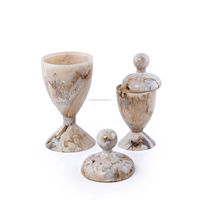 Ensemble brûleur à bakhoor en résine écologique fait main Curio Craft avec boîte de rangement assortie pour encens indien