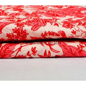 Eco Friendly Lightweight Floral Block Print Cotton Fabric Yard Multi Color Indian Handmade Woven Fabric for <b>Bag</b> & Shirt - Product Image 6