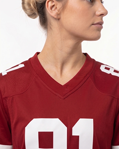 Camiseta de Fútbol Americano para Mujer, Camiseta de Fútbol Americano Sublimada para Mujer, Camisetas de Fútbol Americano con Cuello en V para Mujer - Product Image 5