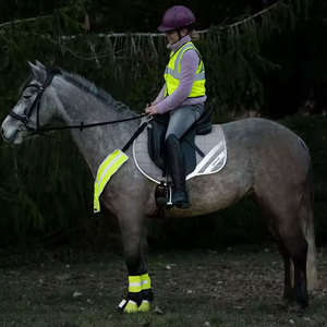 Tapis de selle matelassé gris avec bande latérale et fermeture Velcro pour l'équitation - Product Image 2
