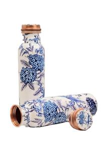 Botella de agua de cobre puro Meena impresa Ayurveda con beneficio para la salud precio muy razonable de la India - Product Image 2