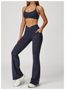 Pantalon évasé taille haute avec poches latérales, respirant, léger, en tricot de spandex et nylon, pantalon décontracté d'été pour homme - Product Image 6