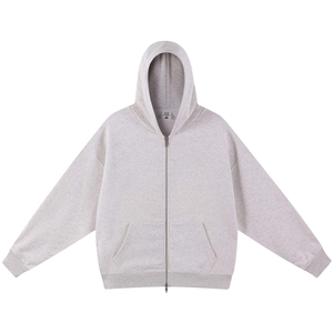 Sweat-shirt à capuche zippé pour homme BEIRAM INTERNATIONAL, 100% coton, French Terry, bleu marine uni, vêtements décontractés d'automne - Product Image 5