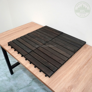Carreaux de terrasse en acacia de qualité supérieure 12mm Plancher en bois de noyer moderne à 6 lattes Beau balcon extérieur Conception de parquet au bord de la piscine Lisse - Product Image 2