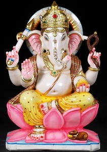 Makrana Marble Lord Ganesh Sitting Statue - Product Image 3