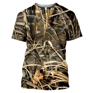 Camiseta de Camuflaje para Hombre, Manga Corta, Cuello Redondo, Transpirable, Corte Regular, Estampado, Ropa Casual, 100% Algodón Tejido, Ecológico - Product Image 3