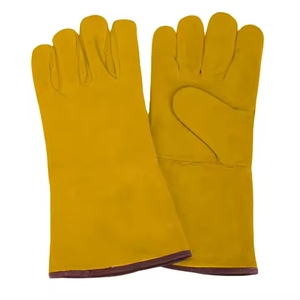 ถุงมือหนังวัวแท้คุณภาพสูง ได้รับมาตรฐาน CE หนา 11 ออนซ์ ป้องกันความร้อน ทนทาน เหมาะสำหรับงานหนัก ป้องกันมือสำหรับงานบาร์บีคิว - Product Image 5