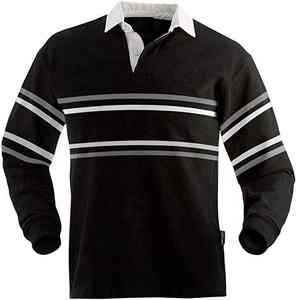Polo de rugby à manches longues en coton tricoté, maillot de football ajusté, polo d'été tricoté de couleur unie - Product Image 1