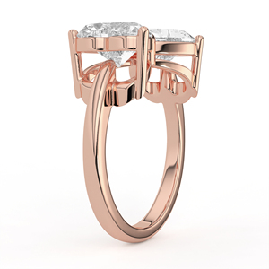 Anillo de Oro Amarillo Sólido de 14K y 18K con Diamante Cultivado en Laboratorio, Corte Corazón, Motivo de Lazo, Nudo Delicado, Joyería de Moda con Diseño Caprichoso - Product Image 3