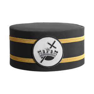 Premium Knights Templar Crown <b>Cap</b> Custom Black Regalia <b>Hat</b> Crown Cross Emblem Knights Templar Crown <b>Cap</b> Custom Embroidered Black - Product Image 1
